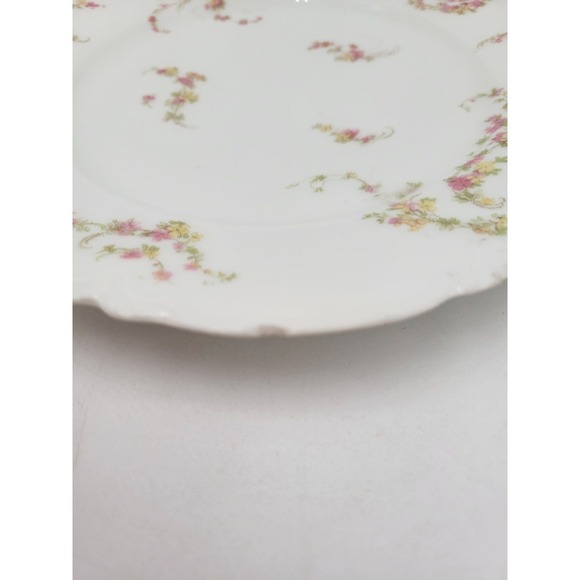 2 Antique Haviland Limoges 8.5 Salad Plates 233 Norma Pink Yellow Flowers AS-IS - Picture 7 of 10